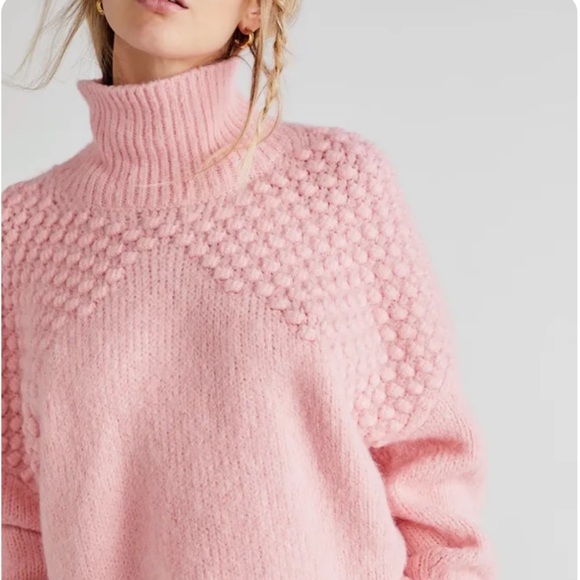 Free People Sweaters - Free People Bradley Turtleneck Pullover Sweater Pink